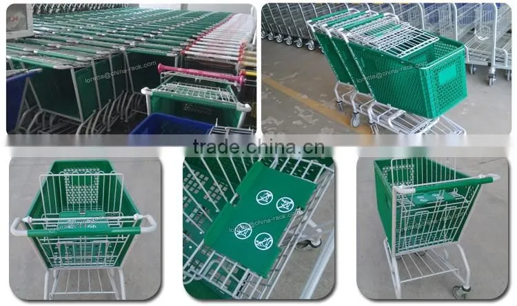 Wanzl Colorful Plastic Shopping Trolley Cart for Hypermarket Walmart