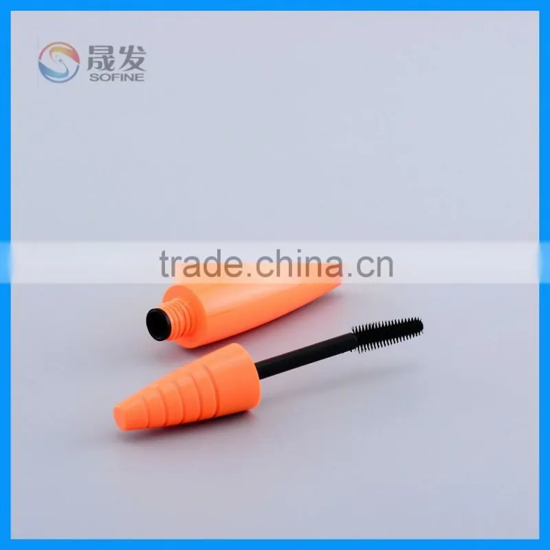 Injection orange colour plastic disposable mascara brush container