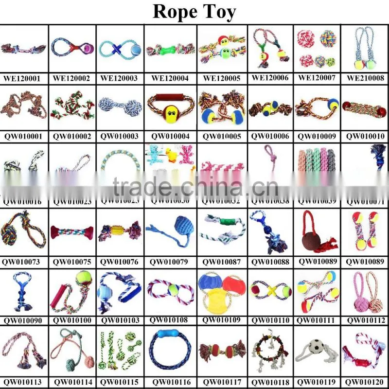 Durable unique dog playing cotton Rope Tennis Ball Toy / pet Tennis Ball rug Rope Toys