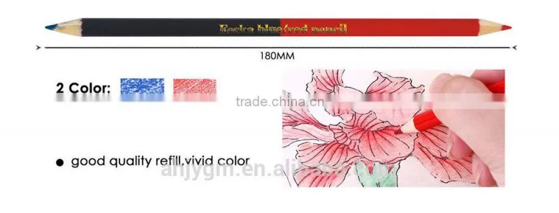 Good Quality Two Heads Wooden Color Pencil/round pencil