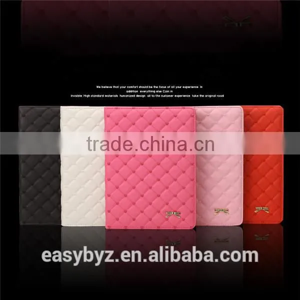 Rhombic cordate bow case for ipad,for ipad case,leather for ipad case