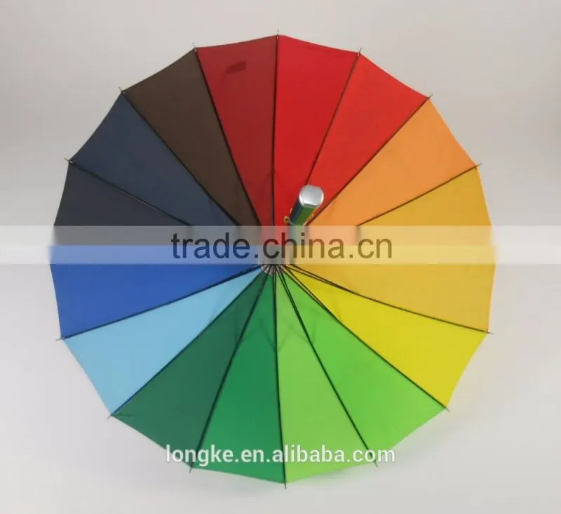 16 colors rainbow golf umbrella