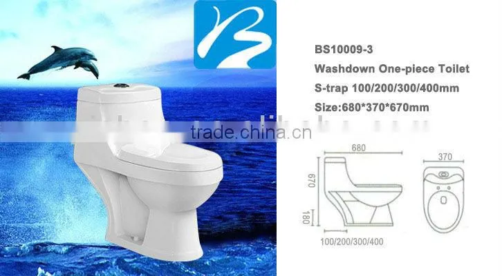 Fashion designer Public bathroom product washdown one piece toilet