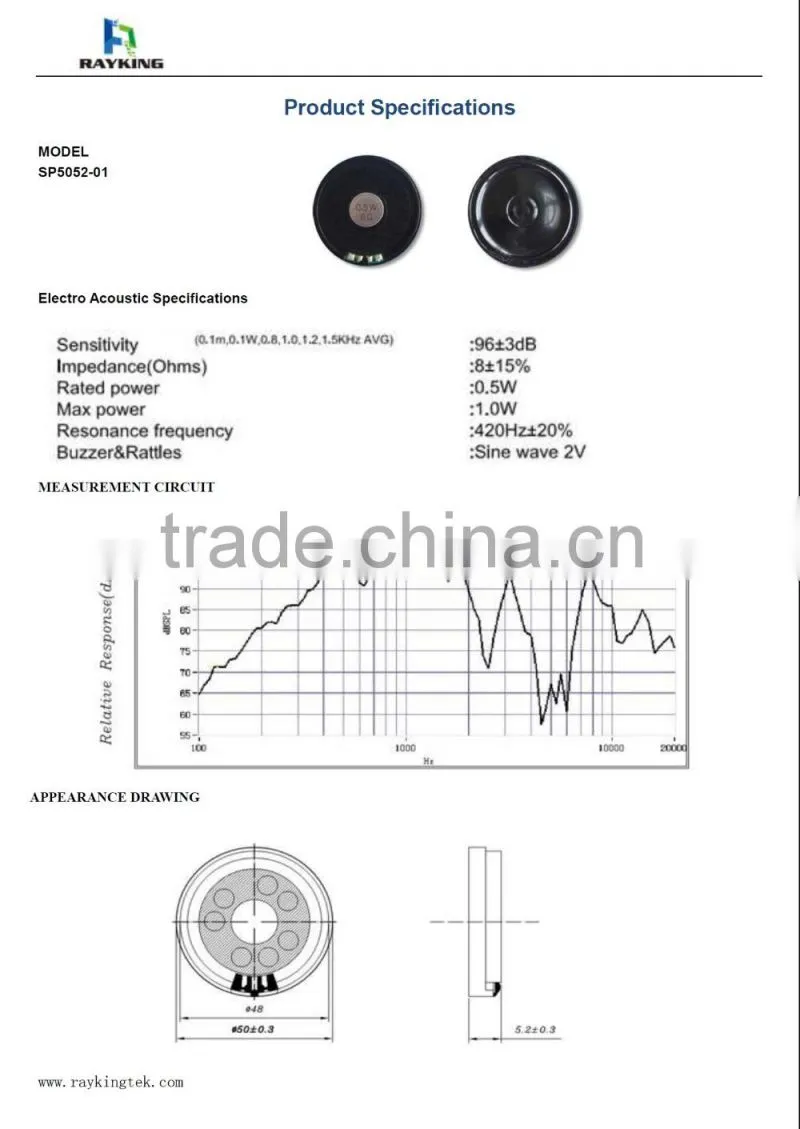 mini Speaker driver unit 1W 8 Ohm