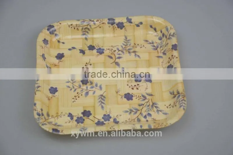 Woven Bamboo Salad tray and plate with patters