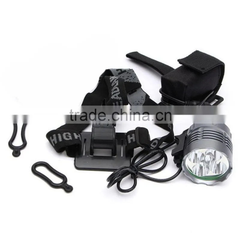 5600LM XM-L2 T6 5 LED 3 Modes Headlamp Bike Headlight+Battery Pack+charger+headband+2x Rubber ring+Bicycle Rear Light