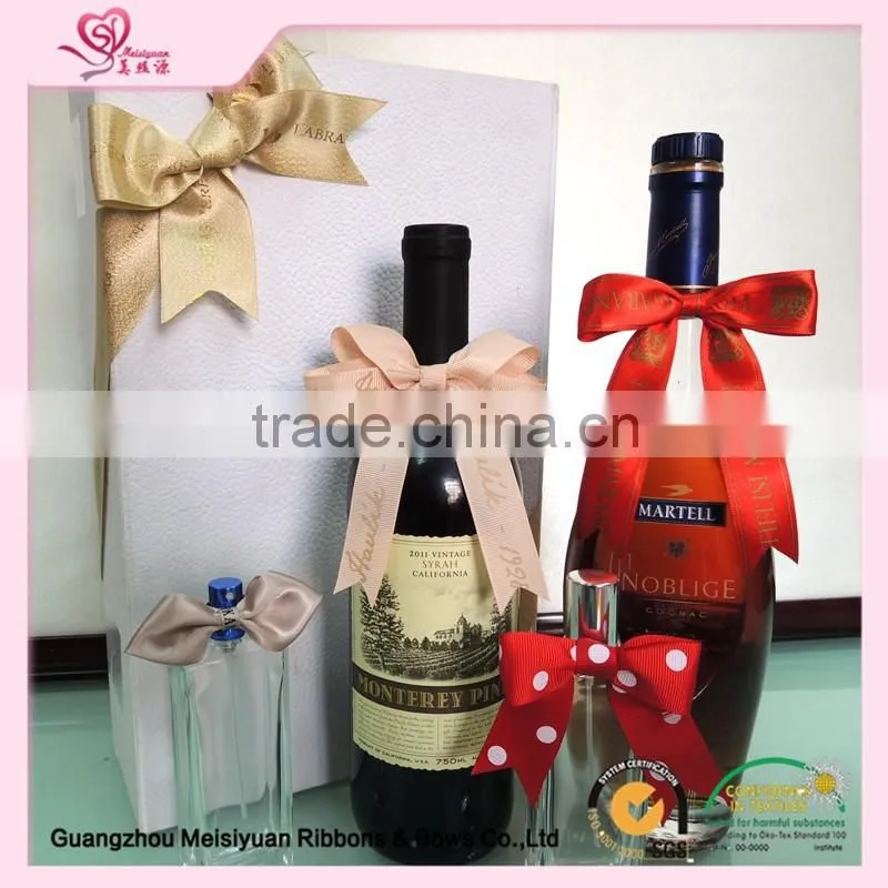Wholesales chiffon rose perfume bottle decoration satin ribbon flowers with elastic loop