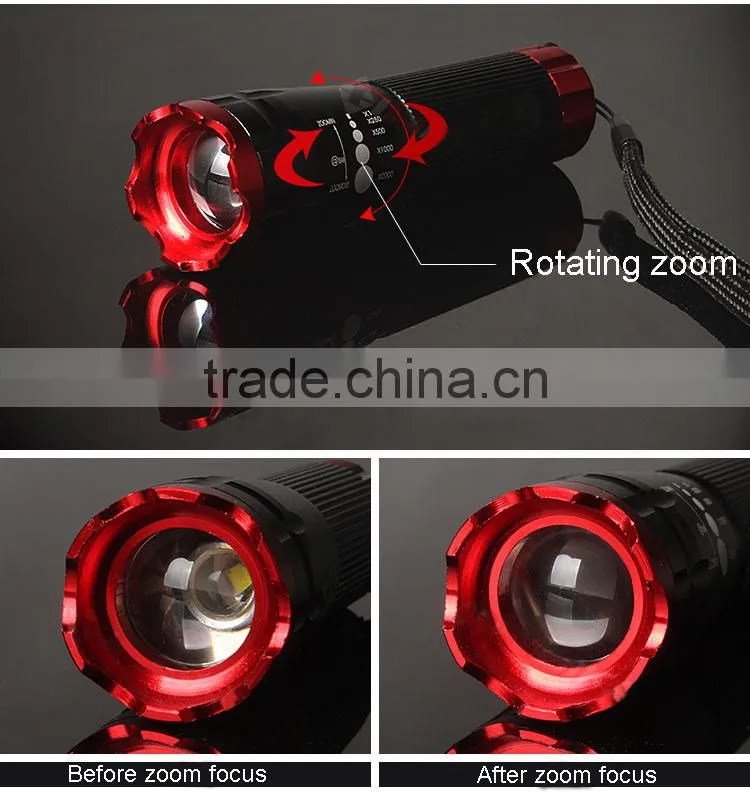 Waterproof bright bicycle led light zoomable powerful bike light easy to mount