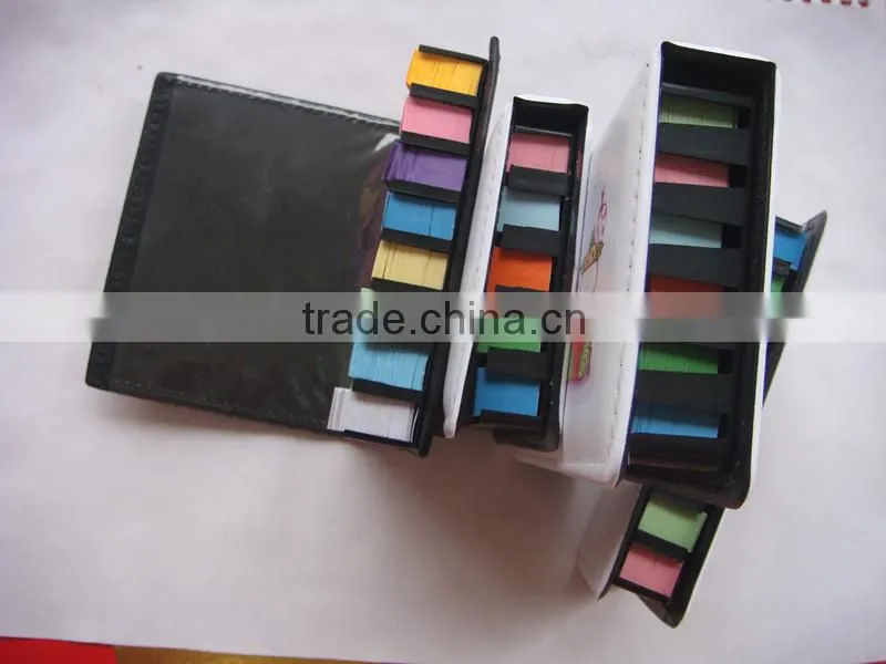 cheap custom sticky note in leather case
