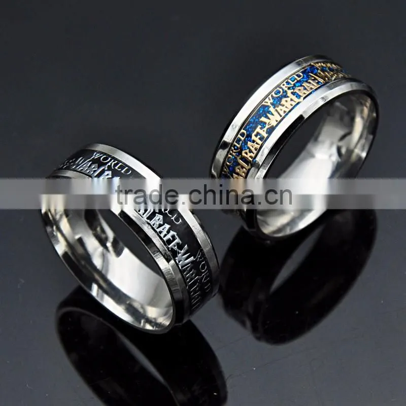 Factory Cheap Stainless Steel Sticker Ring Punk Wide Wedding Band for men Jewelry