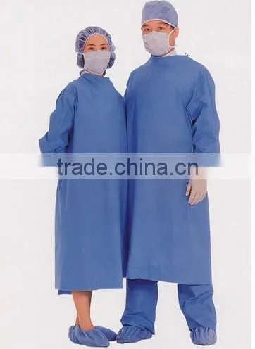 dental blue nonwoven disposable gown