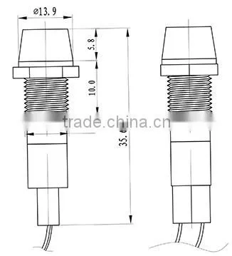 frigidaire oven pilot light 12mm panel mounting hole LED 120v pilot light with wire leading