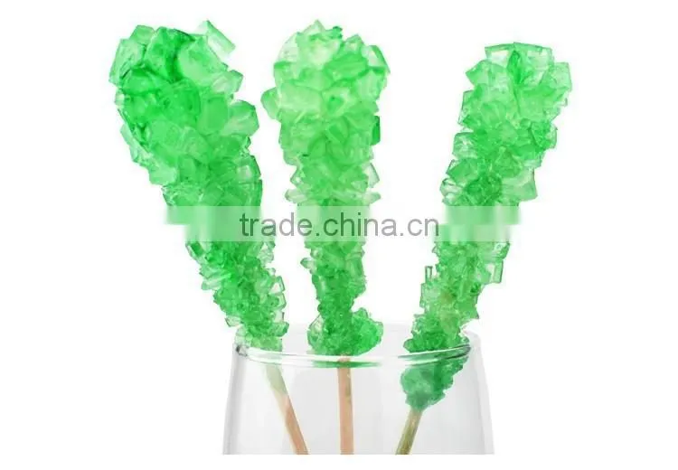 Hard candy rock lollipop candy yellow color crystal lollipop sweet