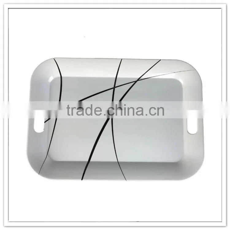 White color homeware plastic food tray with handles