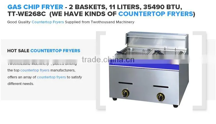 Gas Chip Fryer - 2 Baskets, 11 Liters, 35490 BTU, TT-WE268C