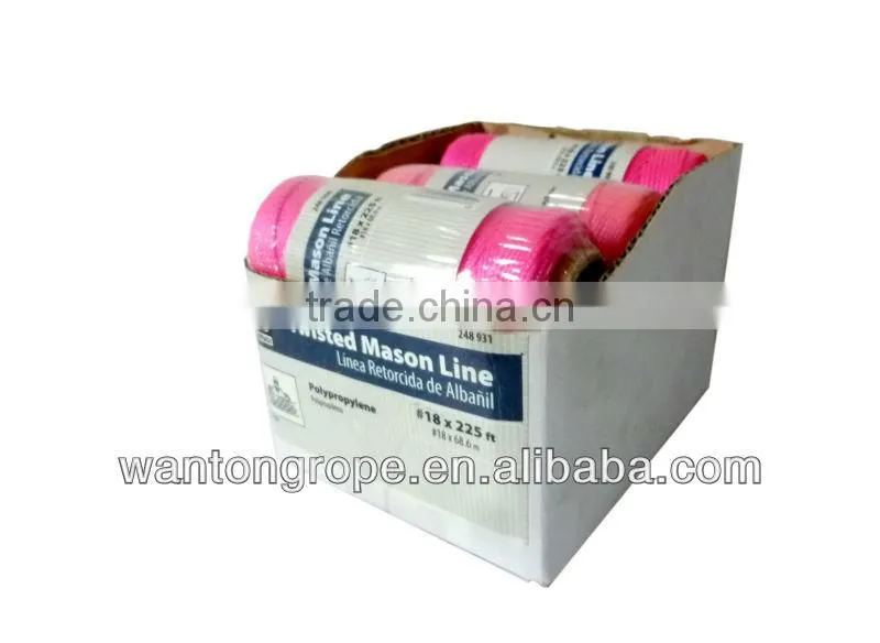 New Premier 225 feet #18 Pink Monofilament Twisted 3-Strands Polypropylene Mason's String Line
