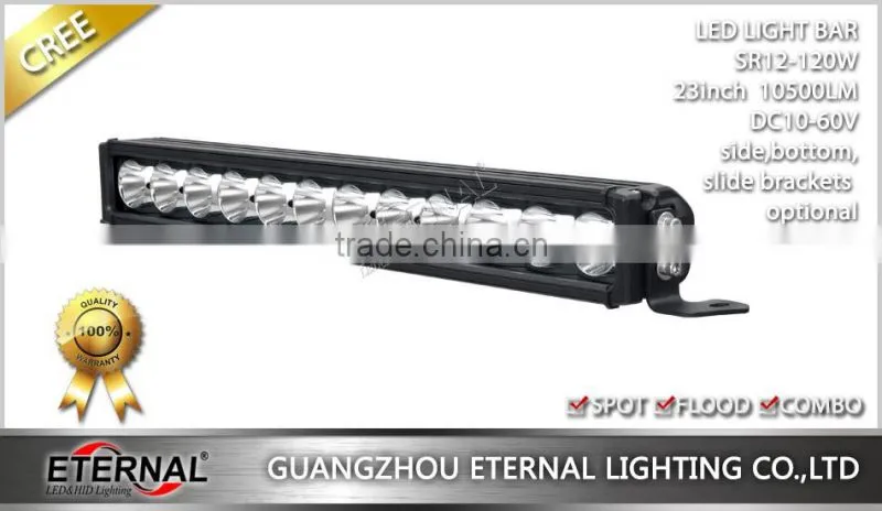 23in 120W light bar with side bottom slide left right brackets for Wrangler Rubicon TJ CJ JK LJ SUV F150 F250 hood