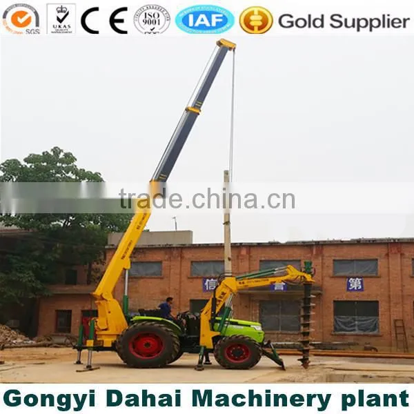 hydraulic hole drilling machine for excavator with 100HP tractor mounded crane