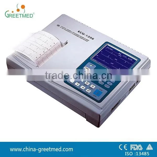 6 channel portable cheap price of ecg machine