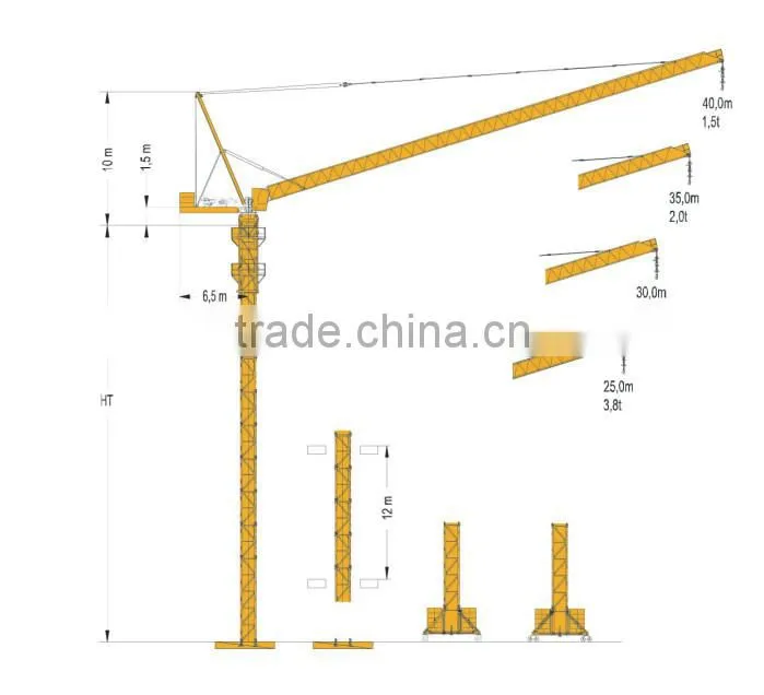 new luffing tower crane 5 ton/ luffing crane price for sale