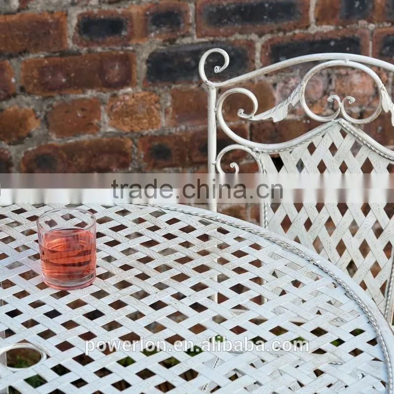 Vintage style iron 2 Folding Chair 90cm Round Patio Set Ornate