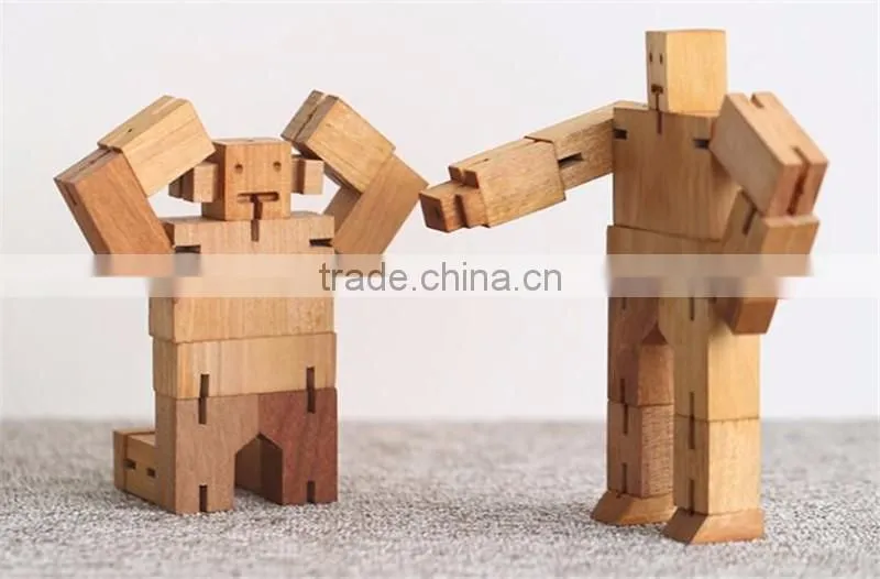 Blocks of wood cube robot Children's creative puzzle toys Amazing shape cube puzzle