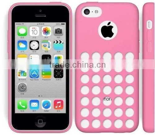 Unique Hole Design TPU Silicone Gel Case Cover Mobile Phone Housing for iPhone 5C