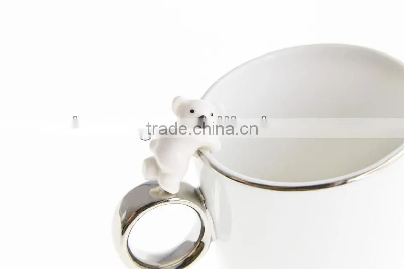 China Supplier Porcelain Simple And Modern Style White Mug And Saucer 2setsWS190-3150-1464B 2/s