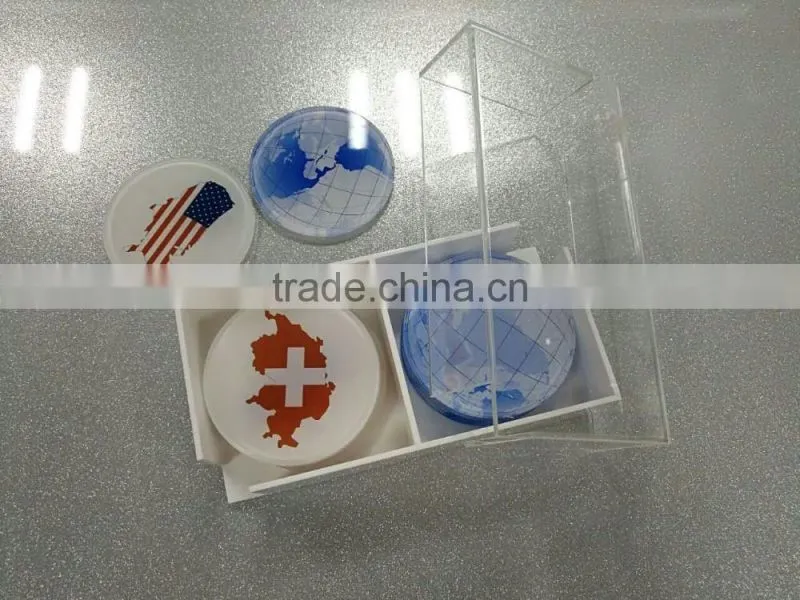 2017 China Factory custom acrylic tea cup coaster/coffee cup coaster