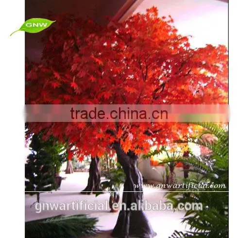 Red Plastic Leaves Artificial Maple Tree 3 meter for Home/Office/Hotel Decorations