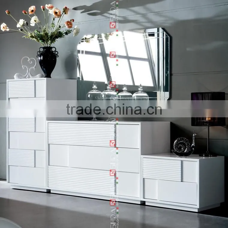 Double Dresser Chest 6 Drawer Modern Furniture Storage White Entryway Organizer T-39
