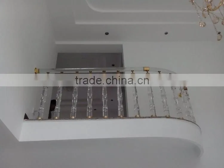 Jingyage custom modern new designs crystal stair balusters home stair decoration railing crystal balustrade modern spiral stair