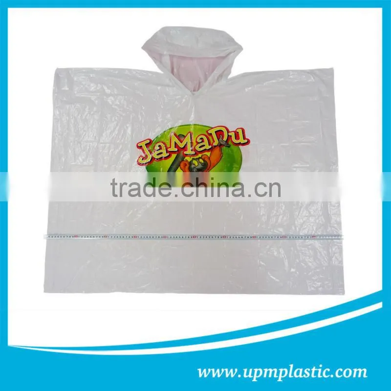 Emergency one time use waterproof PE rain capes