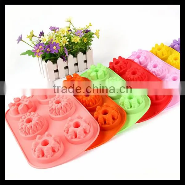 Silicone cake mold SOAP mold chocolate molds six-Castle Cake Pan