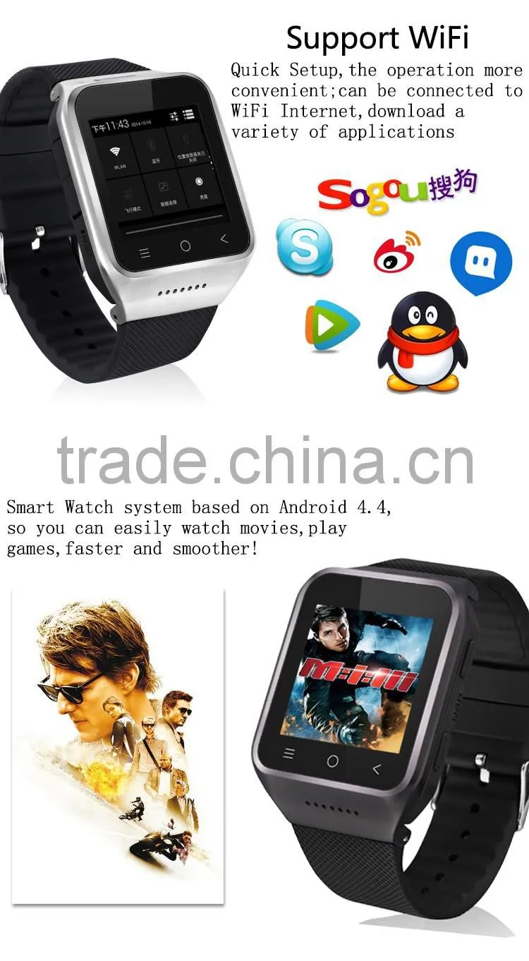 2017 new S8 Bluetooth smart watch Android 4.4 system Bluetooth 3G watch MP3 touch screen smart watch