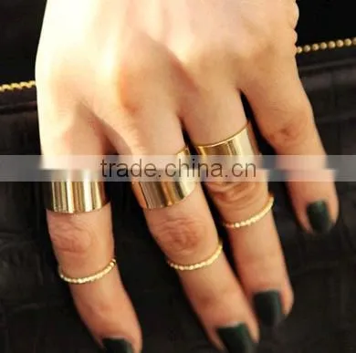 wholesale fashion jewelry ladies gold finger ring set midi ring set
