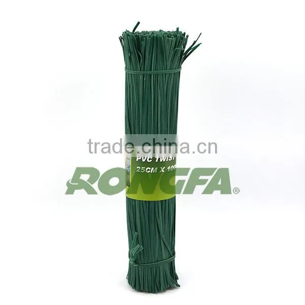 12cm waterproof plastic metal wire twist ties for agriculture and garden