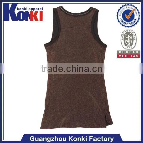 custom print plain spandex loose tank tops for women