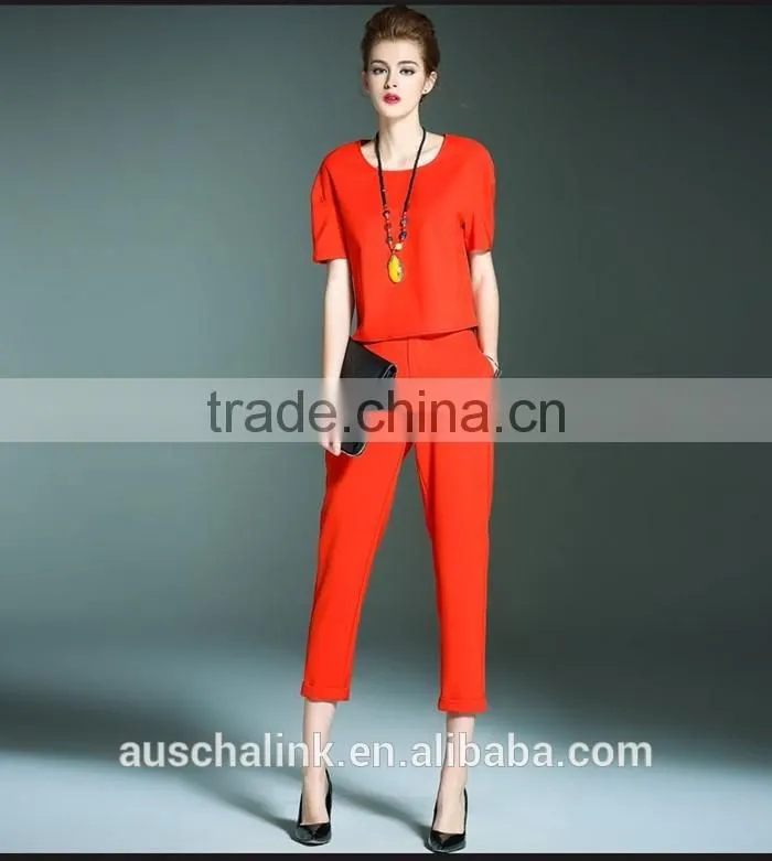 new model ladies red fashion office pants customized factory price
