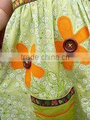 joyous and bright yellow thanksgiving Toddler/kids sunflower print Smock dress