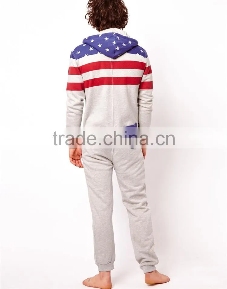 PA0029A adult onesie pyjamas american flag onesie