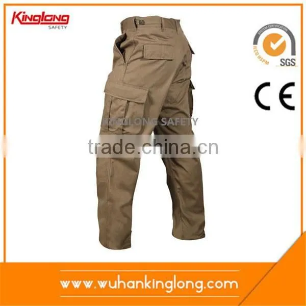 Embroidered Cargo Work Trousers Khaki Military Pants For Men