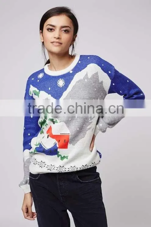 Adult knitted christmas jumpers snowflake sweater women