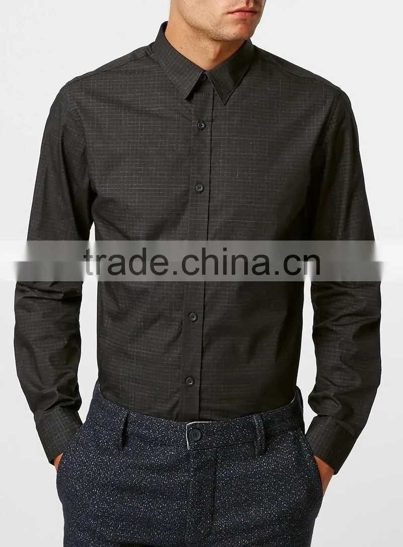 cotton hemp blend wholesale plaid shirts for man