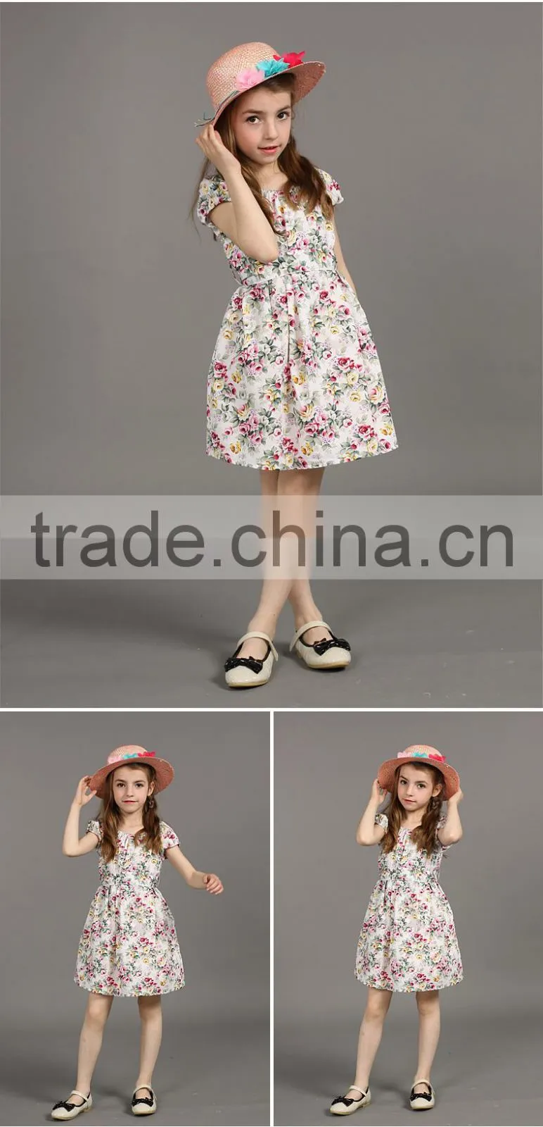 Girls summer dress 2018 new design floral lovely dress