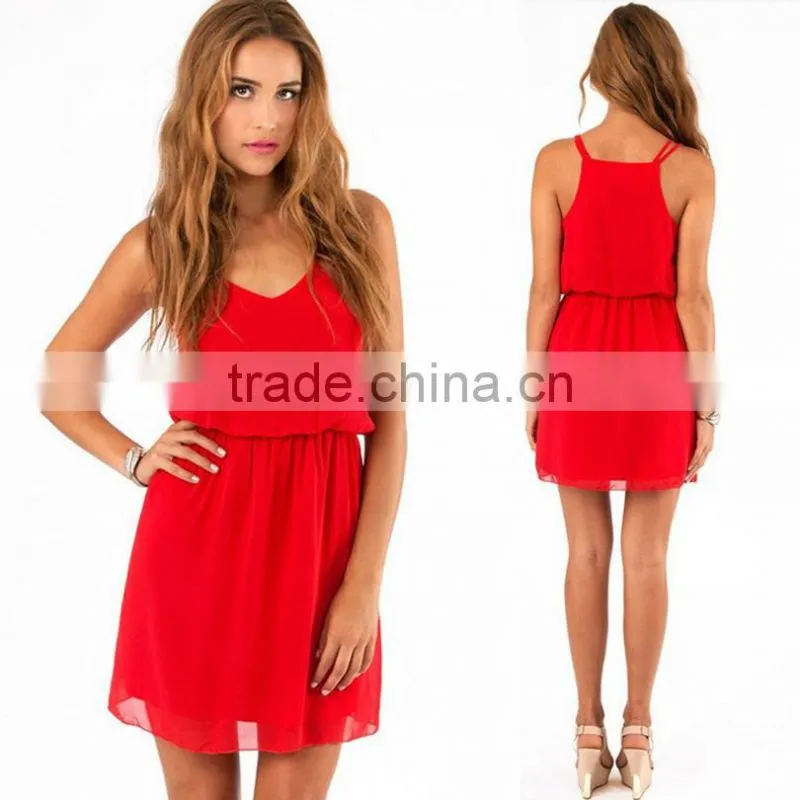 Summer Women Dress New Design Sleeveless Short Dress