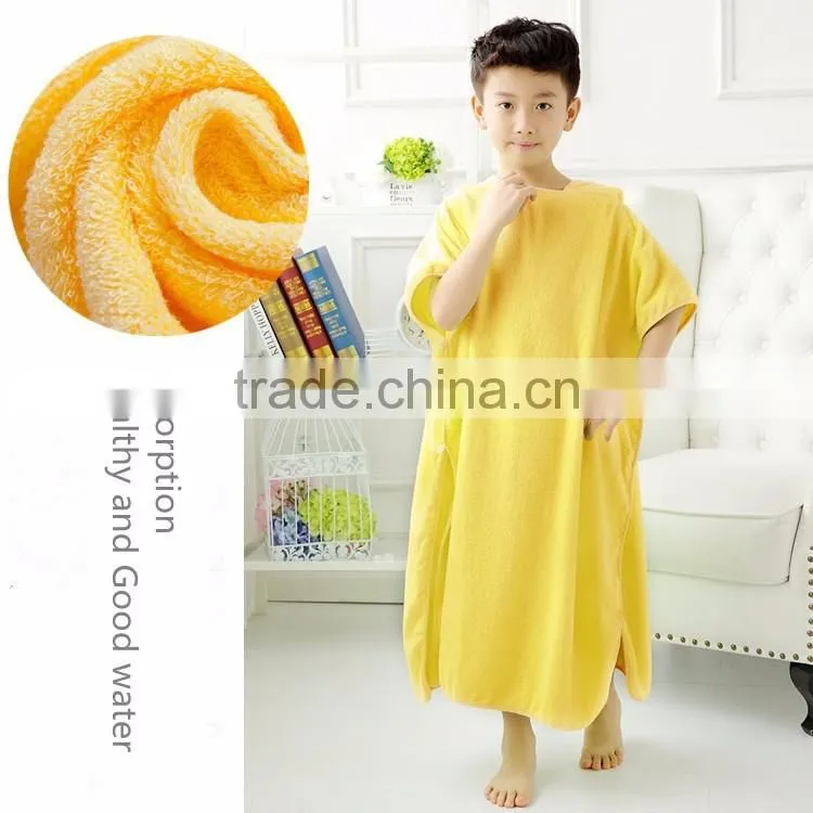 Organic bamboo kids hooded poncho towel hooded changing robe