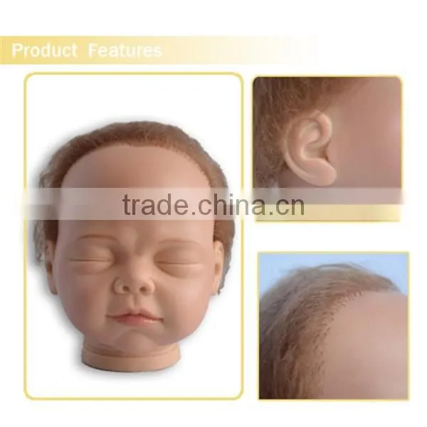 factory wholesale silicone vinyl reborn doll kit VINYL DOLL HEAD