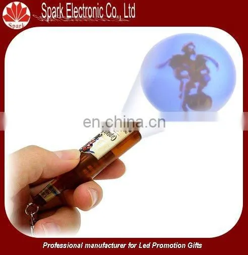 beer bottle jar shape led projector keychain