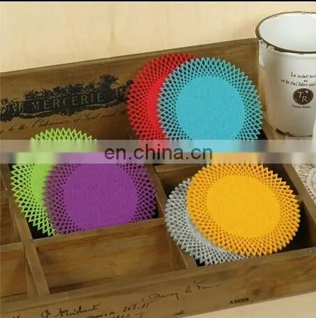 2016 fashion creative household items six colors Felt Coaster round
